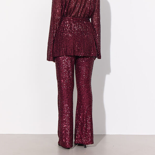 Karin Sequin Trousers, deep red Karin Sequin Trousers, deep red, HUNKØN