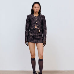 Faye Jacket Shimmer Lace Denim, black tie die, Ida Sj&ouml;stedt