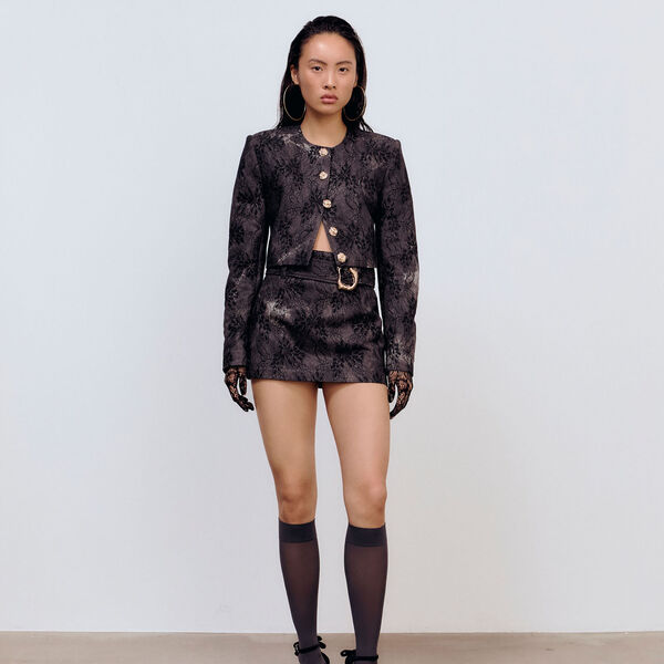 Faye Jacket Shimmer Lace Denim, black tie die, Ida Sj&ouml;stedt