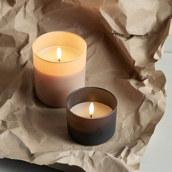 Stearinlys av glass, beige, Uyuni Lighting