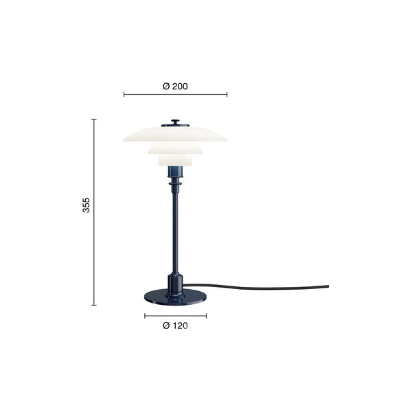 PH 2/1 Bordlampe, glossy deep blue, Louis Poulsen