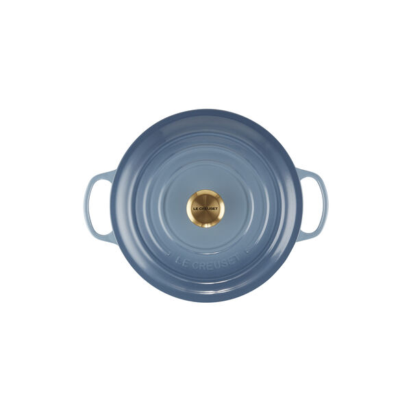 Signature st&oslash;pejern rund gryte &Oslash; 28 cm, chambray, Le Creuset