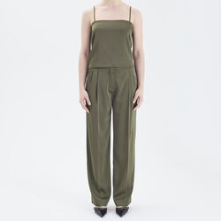 2ND Carter - Heavy Satin bukser, oliven natt, 2NDDAY