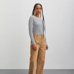 Soft Single Silke Tee LS, black/snow white, Mads Nørgaard