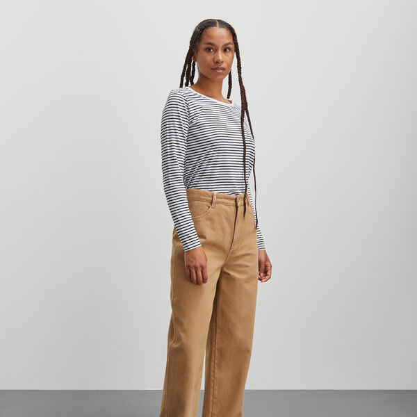 Soft Single Silke Tee LS, black/snow white, Mads Nørgaard