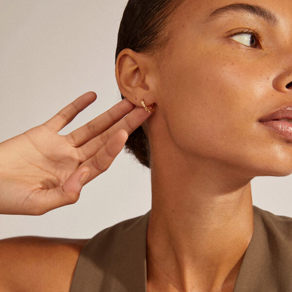 EDDY resirkulerte organisk formede sm&aring; hoops, gullbelagt, Pilgrim