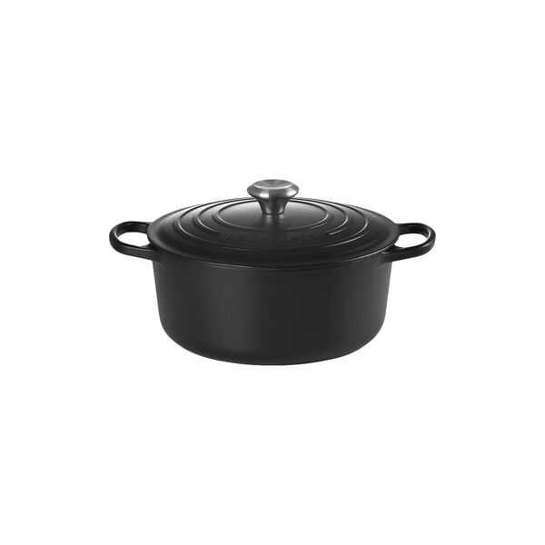 Signature st&oslash;pejern rund gryte &Oslash; 26 cm, matte black, Le Creuset