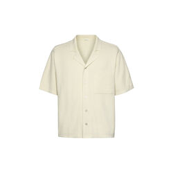 Boxy short sleeve structured knitted shirt - Regenerative Organic Certified™ - GOTS/Vegan, egret, KnowledgeCotton Apparel 