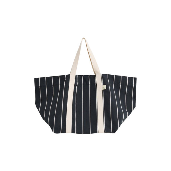 Outdoor Market Picnic Bag, black with beige stripe, HAY