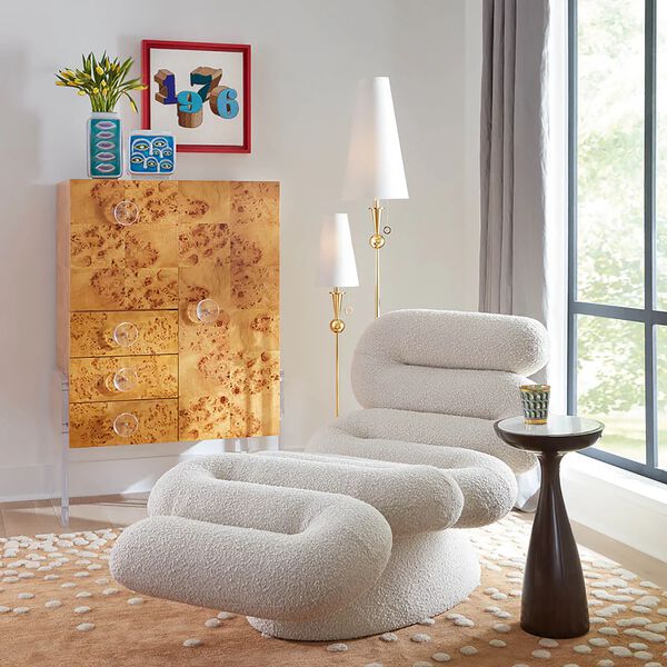 Serpentine sjeselong, olympus ivory, Jonathan Adler