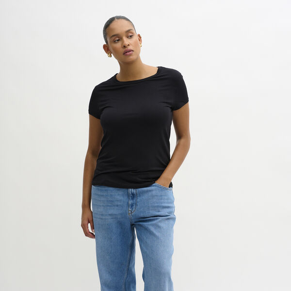 16 THE MODAL TEE, black, My Essential Wardrobe
