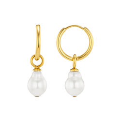 LUXE Pearl Drop Hoop-&oslash;redobber, 18k gold, Orelia