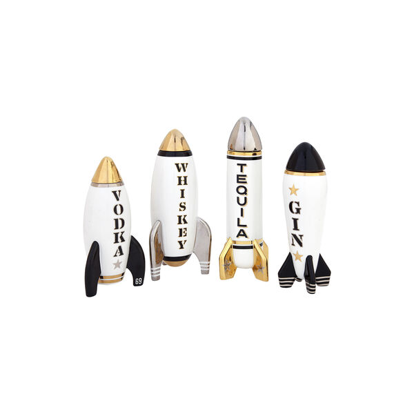 Rocket karaffel Whiskey, hvit/svart/gull, Jonathan Adler