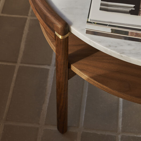 RF1905 Sideways Coffee Table, oiled walnut/Carrara marble, Carl Hansen & Søn