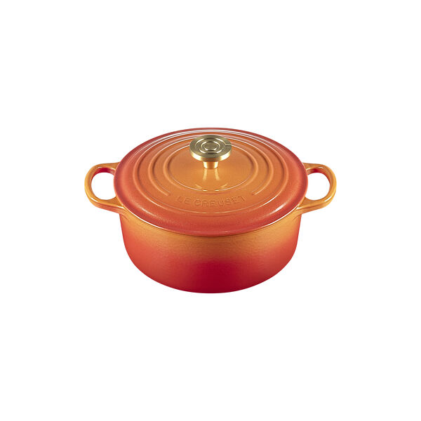Rund st&oslash;&aring;ejern Jubileumsgryte &Oslash; 24 cm, flamme dor&eacute;e, Le Creuset