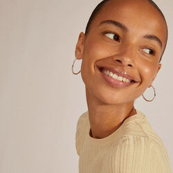 EDDY resirkulerte organisk formede maxi hoops, s&oslash;lvbelagt, Pilgrim