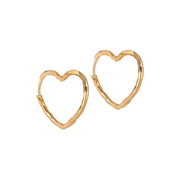 Organic&nbsp;Heart&nbsp;hoops, forgylt, ENAMEL Copenhagen