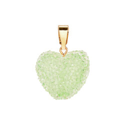 Jelly Heart Pendant Classic Connector, pistachio, Crystal Haze