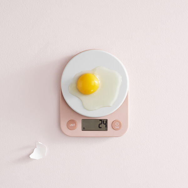 FOODIE kjøkkenvekt, light rose, RIG-TIG