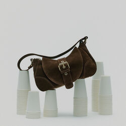 Maria Suede, brun/gull, N&uacute;noo