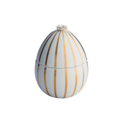 Bois de Russie duftlys egg, white gold stripes, LADENAC