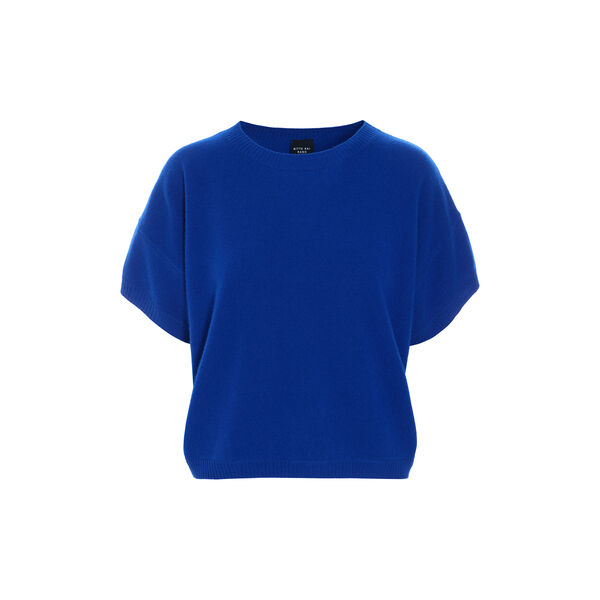 Cloud cashmere short sleeve blouse, fresh blue, BITTE KAI RAND