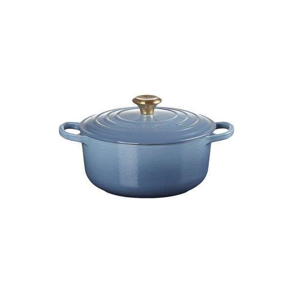 Signature st&oslash;pejern rund gryte &Oslash; 20 cm, chambray, Le Creuset