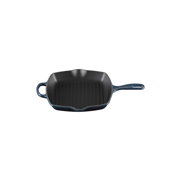 Signature st&oslash;pejern kvadratisk grillpanne 26 cm, nuit, Le Creuset