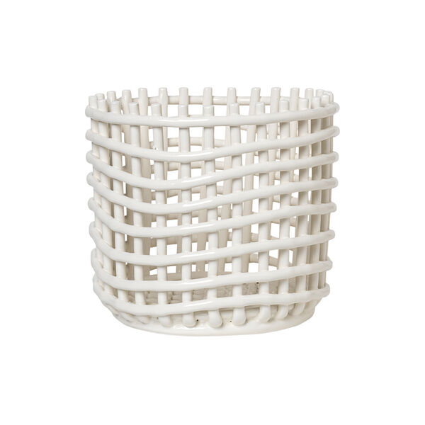 Ceramic Basket Large, off white, Ferm Living
