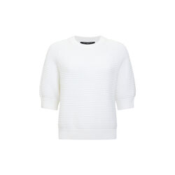 LILY MOZART SHORT SLEEVE KNIT JUMPER, summer white, French Connection