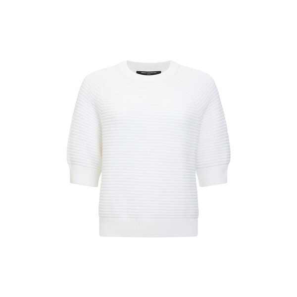 LILY MOZART SHORT SLEEVE KNIT JUMPER, summer white, French Connection