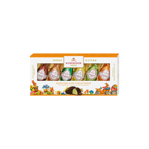 Marsipan egg assortert 6pk, Niederegger