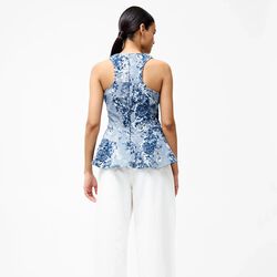 CHARLOTTE JACQUARD PEPLUM TOP,  light wash, French Connection