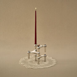 Stoff Nagel kronelys, bordeaux r&oslash;d, STOFF Nagel