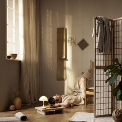 Panthella 160 Portable Table Lamp, opal beige, Louis Poulsen