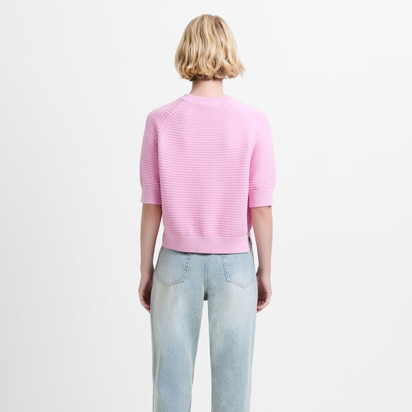 LILY MOZART SHORT SLEEVE KNIT JUMPER, light french pink, French Connection