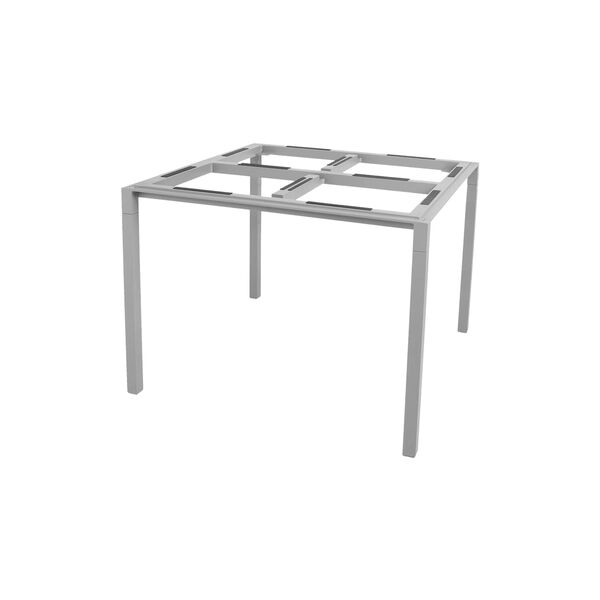 Pure spisebordunderstel 100x100 cm, lys grå/aluminium, Cane-line