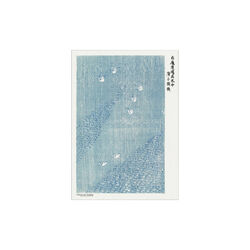 Woodblock Print Blue 50x70 cm, Poster & Frame