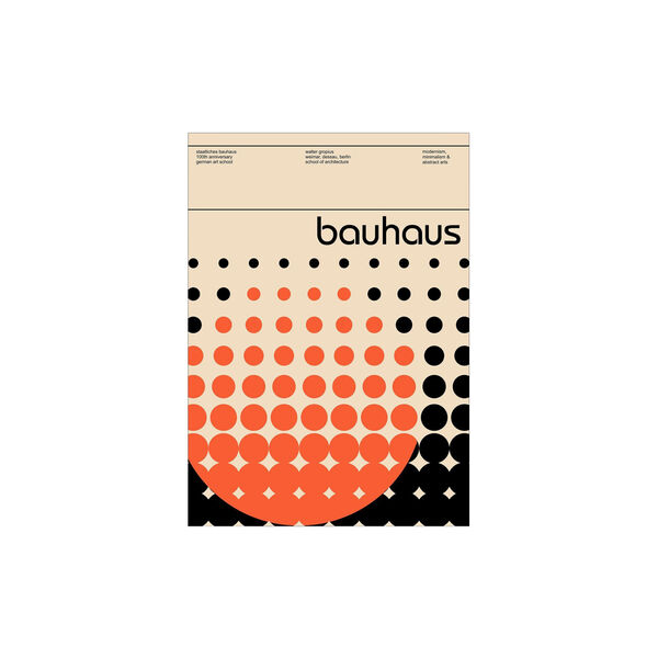 Bauhaus circles 50x70 cm, Poster & Frame