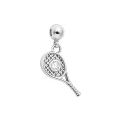 Tennis Charm, silver, WHO IS SHE
