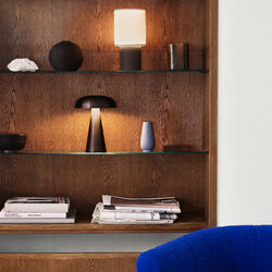 Manhattan SC52 portabel bordlampe, bronzed brass/kanvas, &Tradition