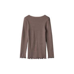 Rib T-Shirt L/S Reese, 9623 plum truffle, Wheat