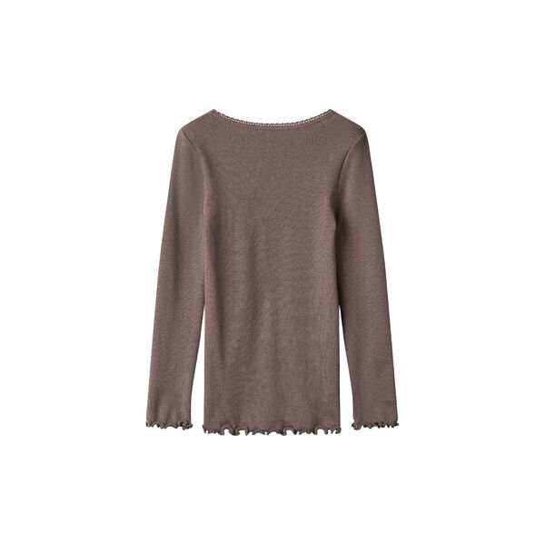 Rib T-Shirt L/S Reese, 9623 plum truffle, Wheat