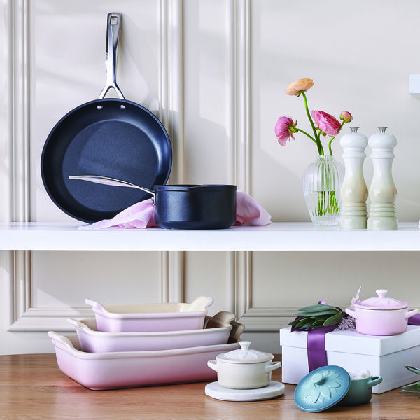Heritage rektangul&aelig;rt fat 32 cm, shell pink, Le Creuset