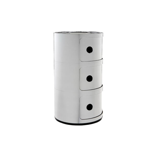 Componibili 3 elementi oppbevaringsbord, cromato, Kartell