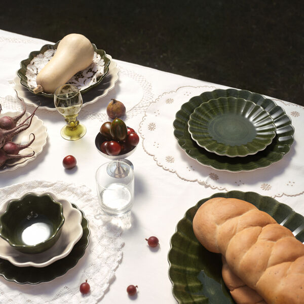 Oyster tallerken 28cm, forest green, Mateus