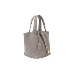 Leather Bucket Bag Mini, warm taupe, DARK department