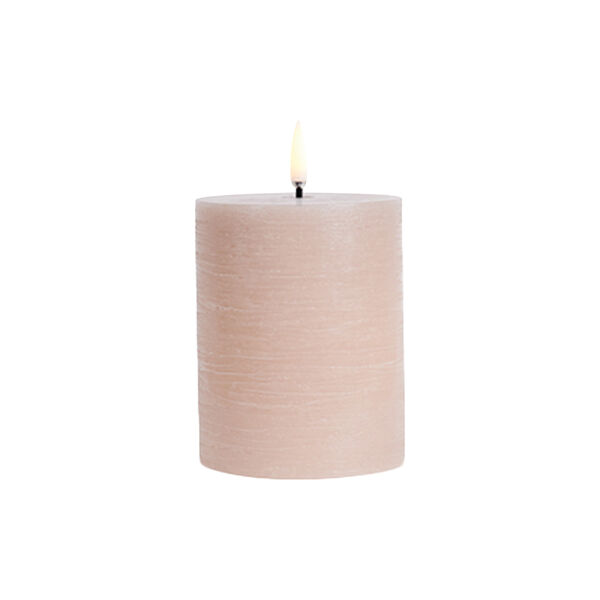 LED-stolpestearinlys, Beige, Rustikk, 7,8x10 cm, Uyuni Lighting