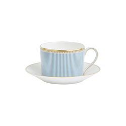 HELIA Teacup Saucer, hvit og turkis/gull, Wedgwood