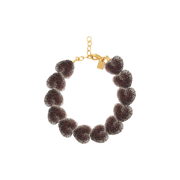 Jelly Heart Bracelet, chocolate, Crystal Haze